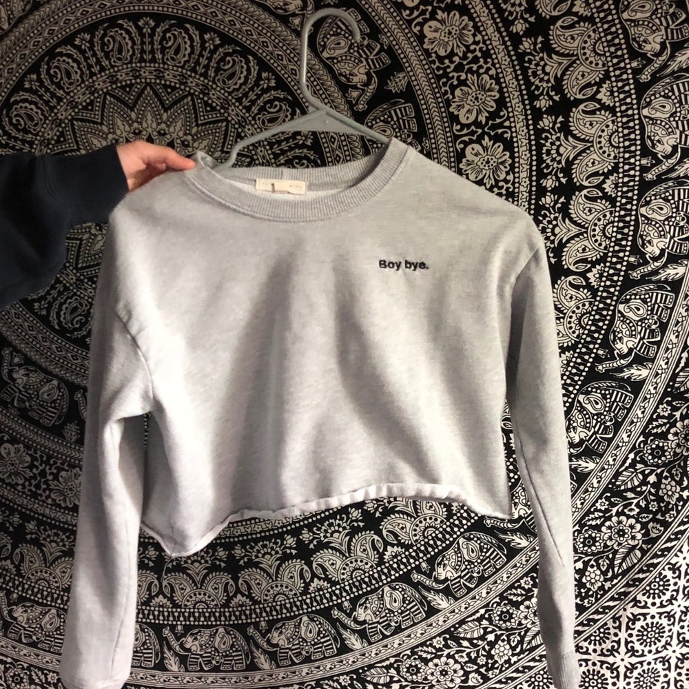 Boy bye cropped sweater